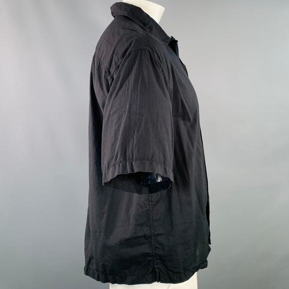 Size XL Black Organic Cotton One Pocket Oversized Short Sleeve Shirt - Picture 3 of 8
